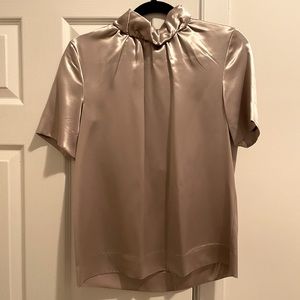 COS Gold Ruffle Neck Blouse